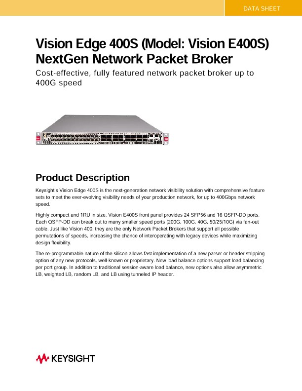 Vision Edge 400S (Model: Vision E400S) NextGen Network Packet